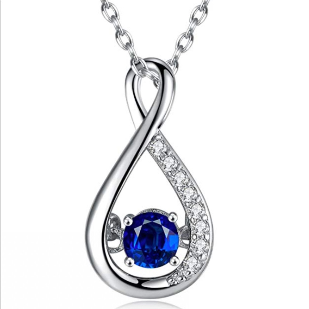 Silver Gemstone Infinity Pendent Necklace - Picture 1 of 5